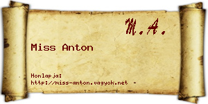Miss Anton névjegykártya